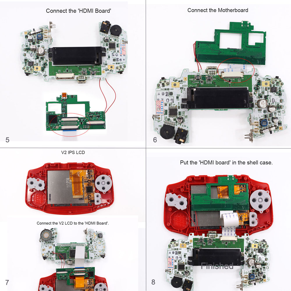 32Pin 40pin HDMI Mod For GBA H - đánh giá và giá Arcade Button Pcb